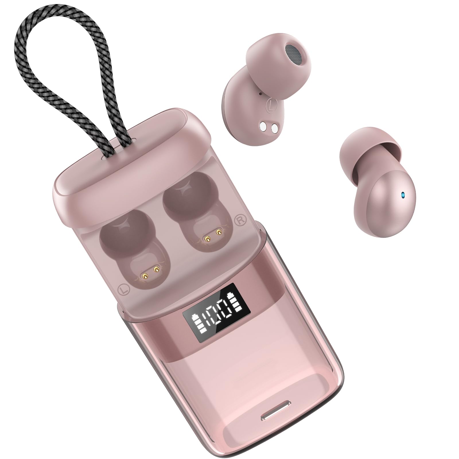 Photo 1 of 2026 Sleep Earbuds Bluetooth 6.0 in Ear, Small Earplugs for Side Sleepers, 48H Playtime Sleep Earphones with Sleep Mode, Personal Alarm, Mini Sleep Headphones with Sleep Monitor and APP, Rose Gold