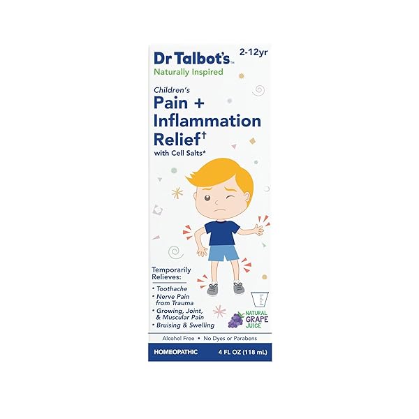 DR. TALBOT’S PAIN + INFLAMMATION RELIEF LIQUID MEDICINE FOR CHILDREN, INCLUDES DOSAGE CUP, GRAPE JUICE FLAVOR, 4 FL OZ (PACKAGING MAY VARY)