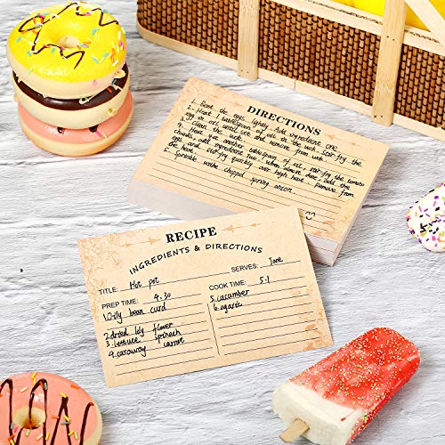 80 Pack Recipe Cards, 4 x 6 Inch Kraft Double Sided Recipe Cards