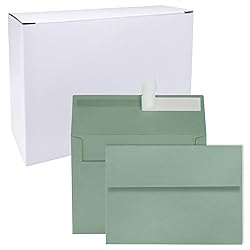 Winlyn 100 Pcs Sage Green A7 Invitation Envelopes 5