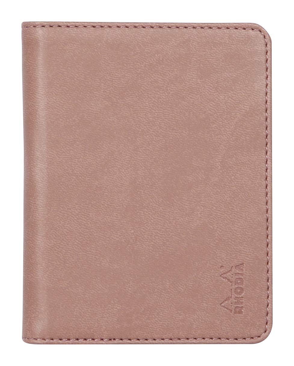 RHODIA 211009C - Notebook and Document Holder Rhodiarama N°11 Rosewood - for Notepads or A7 Format Notebooks (7.4 x 10.5 cm) - Premium Italian Faux Leather