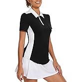 Women's Golf Shirt Short Sleeve Tennis Shirt Quarter Zip Golf Pullover Golf Polo Shirts Argyle Tops