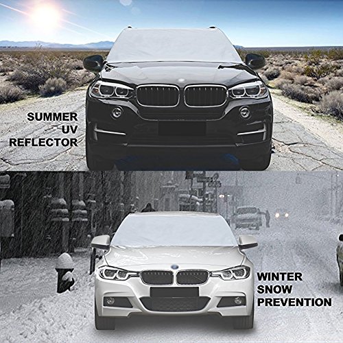 BOKIN Car Windshield Sun Shade and Snow Cover, Sun Visor Reflect UV and Keep Your Vehicle Cool in Summer. This Sunshade is for Car, Van, Truck Windshield