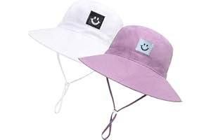 HUUFLYTY Baby Sun Hat Smiling Face UPF 50+ Beach Toddler Bucket Hat for Baby Boys and Girls, Toddler Kids Wide Brim Sun Hats Cap