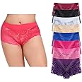 Timothee Women's Underwear Regular & Plus Size Panties Lace Boyshorts Hipster Panty Sexy Soft Cheeky Panties - Pack 3/4 /8
