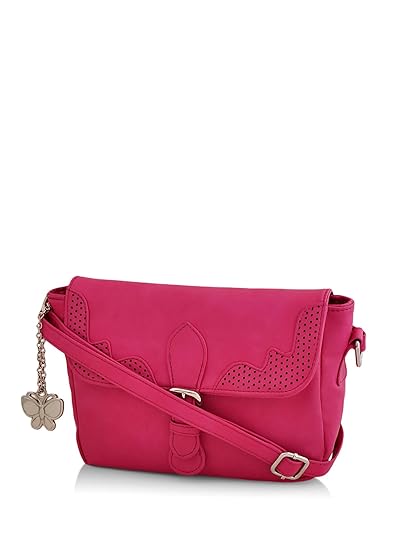 Butterflies Womens Sling Bag (Pink) (BNS 0597PK)