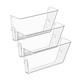 Gawerk 3 Pack Clear Acrylic Single Pocket, Plastic