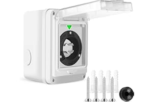 FROSTYRIDER 30 amp Generator Inlet Box,4 Prongs NEMA L14-30P Power Inlet Box, PVC Shell, 125/250 Volt, Waterproof for Outdoor Use,ETL Listed