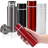 Acshio 4 Pack Mini Stainless Steel Water Bottles, 4 Oz Small Insulated Purse Pocket Water Bottle, Portable Slim Leak-proof Hot Cold Drink Flask for Travel, Sport, Camping
