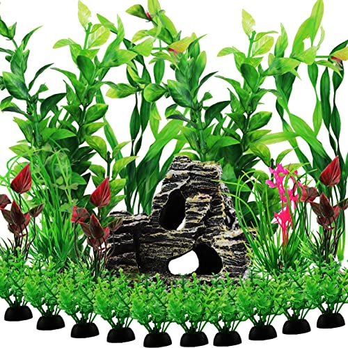 Fish Tank Accessories Aquarium Decorations Rock Plants, 20pcs