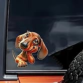 2 pcs Cute Cartoon Sausage Dog Funny Car Bumper Sticker,6 Inch Vinyl Decal, Waterproof,Die-Cut for Cars,Windows,Laptops