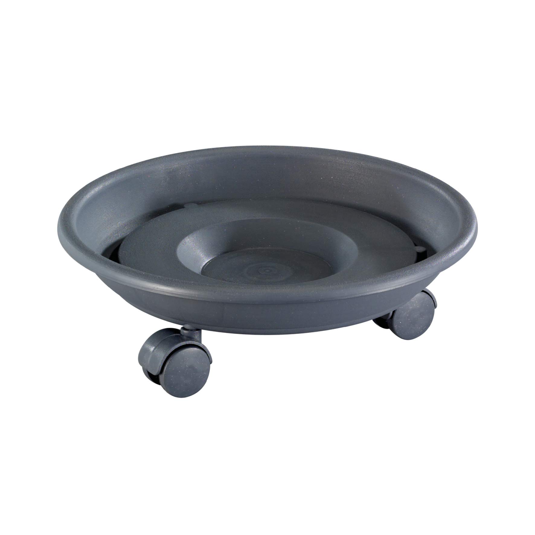 WAGNER Plant trolley SERIE K Ø 27,5 x 8,5 cm I Coaster & plant trolley for indoor + outdoor use I Container trolley made of synthetics, charcoal I Load capacity 30 kg I Made in EU - 20102201