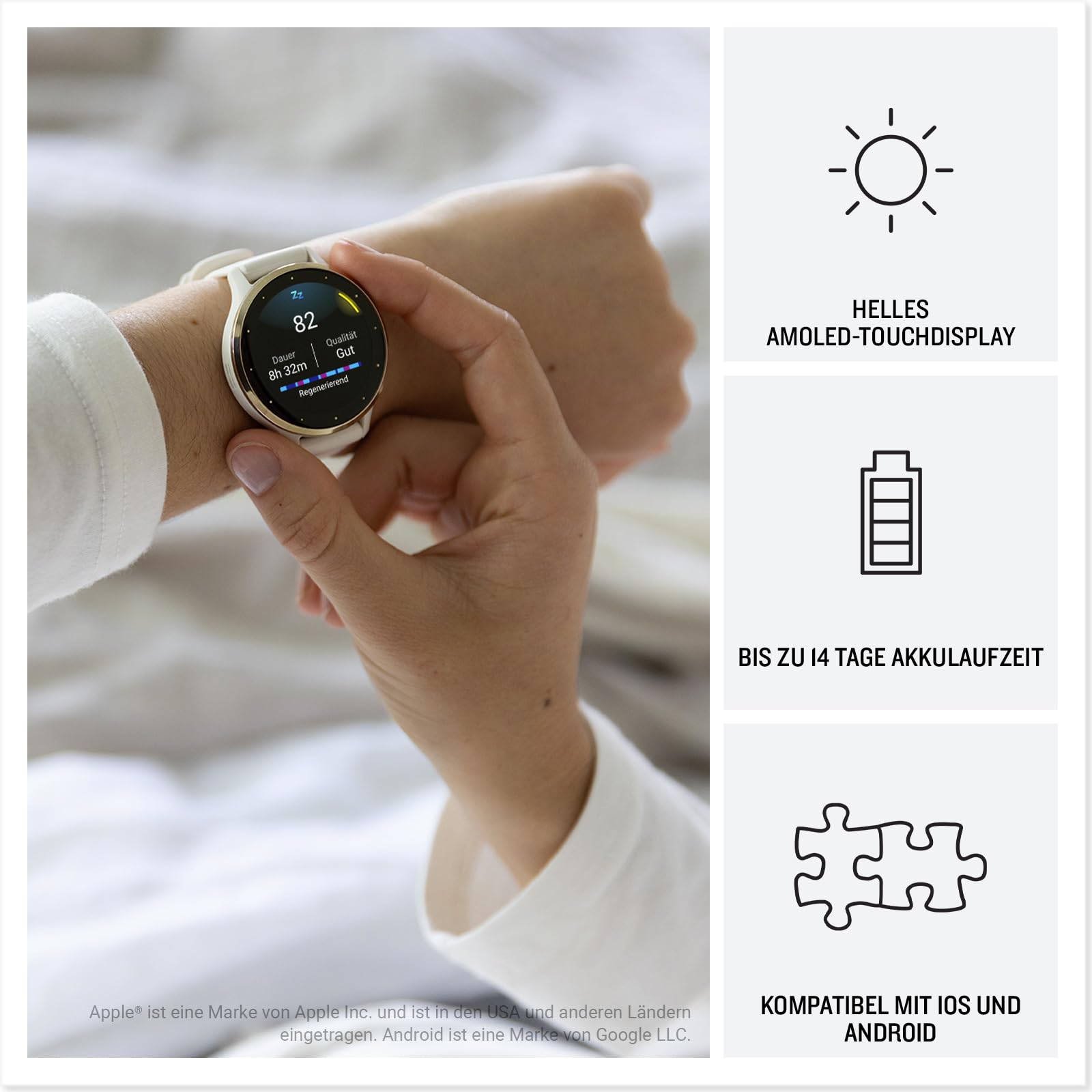 Garmin Venu 3 45mm – Fitness-Smartwatch, 1,4" AMOLED-Touchdisplay, bis zu 14 Tage Akkulaufzeit, 30+ Sport-Apps, Bluetooth Telefonie und Sprachassistenz, Music, GarminPay, Rollstuhlmodus 3