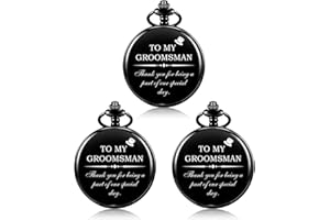 SUDESMO Pocket Watch for Wedding Groomsmen Gift Set Best Man Gift Wedding Pocket Watch for Groomsmen Bestman