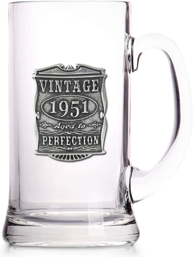 English Pewter Company 1 Pint Vintage Years 1956 70th Birthday or Anniversary Beer Mug Glass Tankard - Image 3