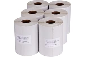 KENCO 4" x 6" Compatible with Dymo® 4XL Postage Shipping Labels, Compatible with Dymo 1744907 (1 Roll - 220 Labels Per Roll) (6 Pack)
