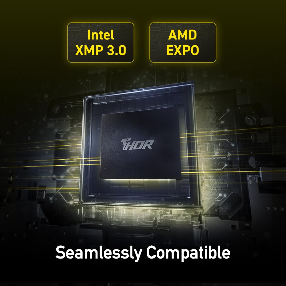 Lexar 32GB (2x16GB) THOR OC DDR5 RAM 6000MT/s CL32 1.35V Desktop Memory with Heatsink, AMD Expo and Intel XMP 3.0, Black (LD5U16G60C32LG-RUD)