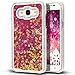 Galaxy Core Prime Case,NSSTAR Galaxy Core Prime [Liquid][Glitter] Case,Creative Design Flowing Liquid Floating Bling Glitter Sparkle Stars Clear Hard Case for Samsung Galaxy Core Prime G360(Hot Pink)