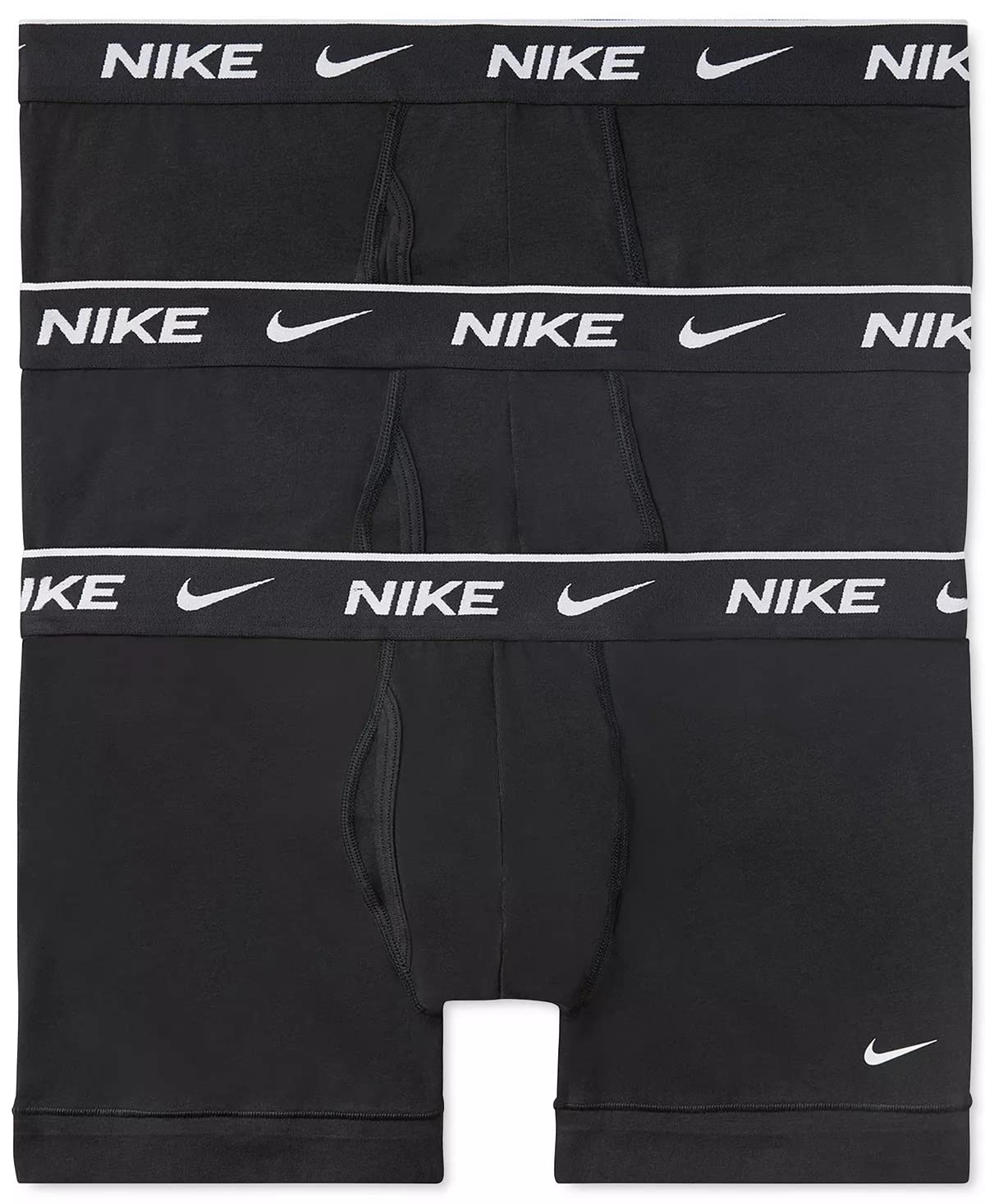 Photo 1 of Nike Essential Cotton Stretch Trunk, Dri-FIT 3Pk, Black/Black/Black, Medium