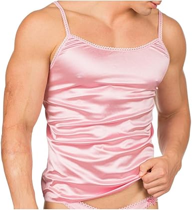 Amazon.com: Body Aware Men's Smooth Satin Camisole (2XL, Pink): Clothing