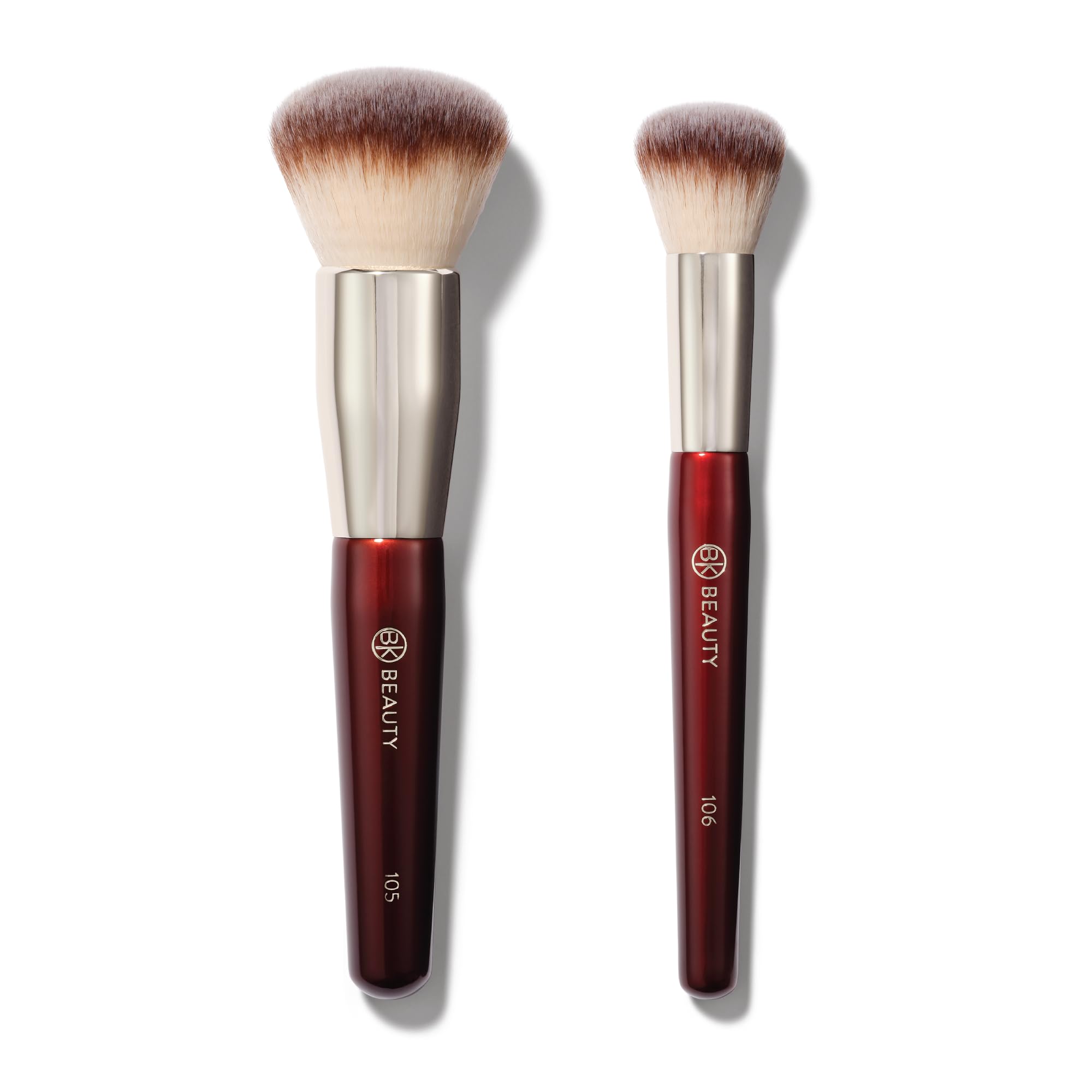 Photo 1 of BK BEAUTY - LARGE BUFFER & ROUND FOUNDATION (2PC) - Professional Makeup Brush Set for Liquid or Cream Foundations, Powder & Blush | Premium Face Brushes for Flawless Application