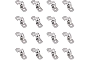 Keadic 30Pcs M12 Two Hole Strap U Bracket Tube Strap Tension Clips Stainless Steel Heavy Duty Rigid Pipe Strap Clamp, for Pip
