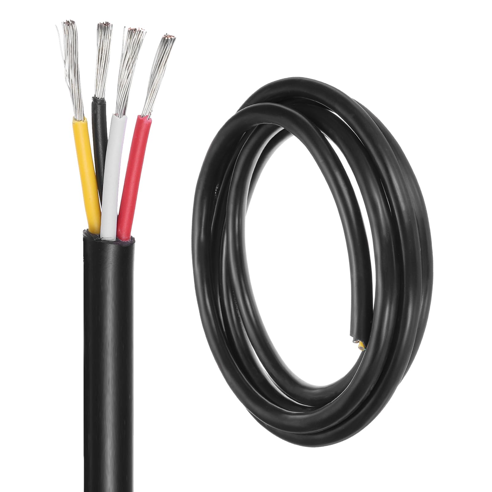 DMiotech 12 Gauge Wire Electrical Wire 4 Conductor, 12 AWG Extension Cable Cord 10 Ft/3 m UL2464 300V Stranded Tinned Copper Wire for LED Lighting Automotive