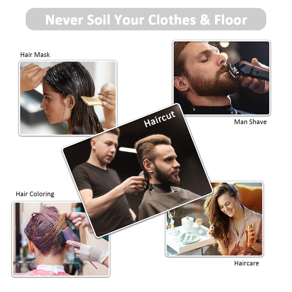 Hair Cutting Cape Umbrella, Ms.Dear Hairdressing Cloak Beard Shaving Waterproof Hairdressing Kit Haircut Accessories for Adult Women Men Kids Salon Barber Gray : Beauty