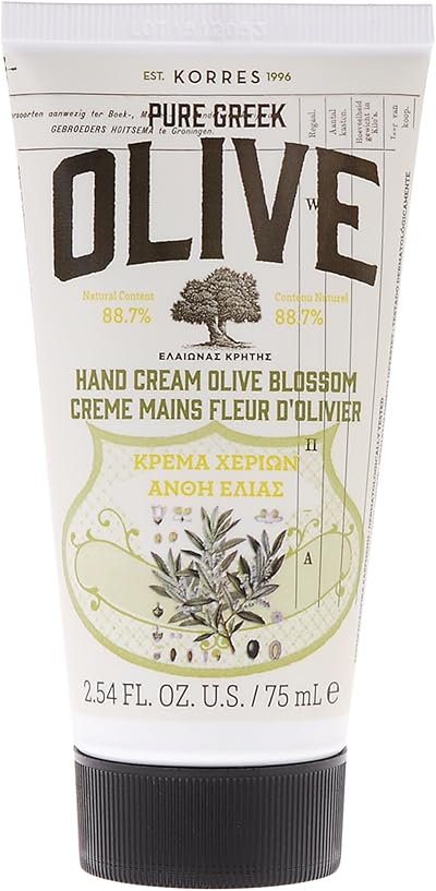 Korres Pure Greek Olive Blossom Hand Cream Vegan 75ml Moisturising Non-Oily