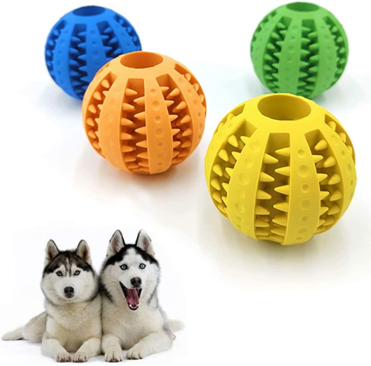 4Pcs Dog Toy Ball,Nontoxic Bite Resistant Toy Ball for Pet Dogs Puppy