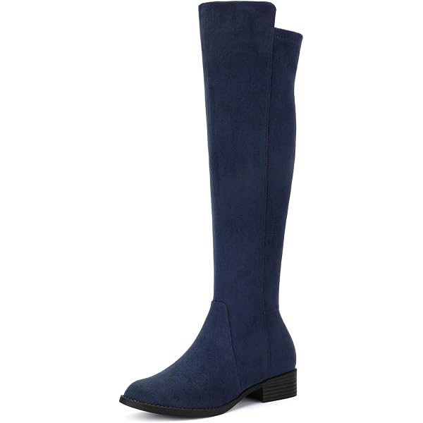 Allegra K Women's Thigh High Boots - Over Knee High, Chunky Heel, Pointed Toe