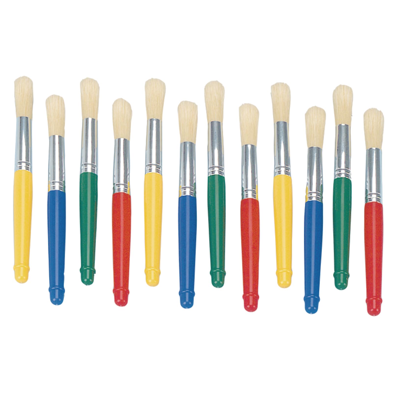Photo 1 of Colorations Plastic Handle Jumbo Chubby Paint Brushes for Kids Painting Multipack (12 Pack), Model:BTPB