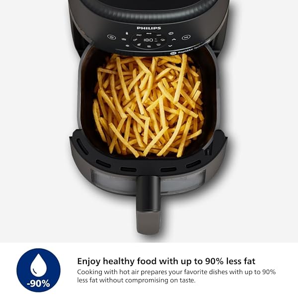 PHILIPS 2000 SERIES AIRFRYER – 4.4 QT (4.2L) PAN, 13 COOKING FUNCTIONS, RAPIDAIR TECHNOLOGY, HEALTHY COOKING WITH 90% LESS FAT, EFFICIENT & FAST (NA220/00)