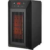 Comfort Glow Space Heater, Portable Quartz Heater with Remote - QDE1250 | 6 Infrared Quartz Elements Space Heater for Indoor Use, 1500 Watts, Thermostat, 3 Heat Settings, Safety Tip Over Shut Off