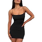 LILLUSORY Women's Mini Sexy Bodycon Dress 2026 Spring Summer Going Out Short Backless Party Club Dresses Y2k Clothes