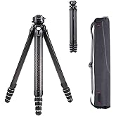 Falcam TreeRoot 61" F38 Pro Quick Lock Travel Tripod,with 360 Degree Damping Ball Head Load Capacity 5kg/11lbs,Carbon Fiber Tripod with F22 Interfaces, 1/4" Screw,Carry Strap Holes for Cameras