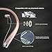 Bluetooth Headphones, DolTech Stereo Wireless Headset Neckband Retractable Sport Earbuds with Mic, Sweatproof Bluetooth 4.1 for iPhone IOS Android (990 Rosegold)