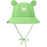 Durio SmileyWorld Baby Sun Hat with Bear Ear, UPF 50+ Sun Protection Baby Bucket Hat, Smile Face Sun Hat for Toddlers 0-4T