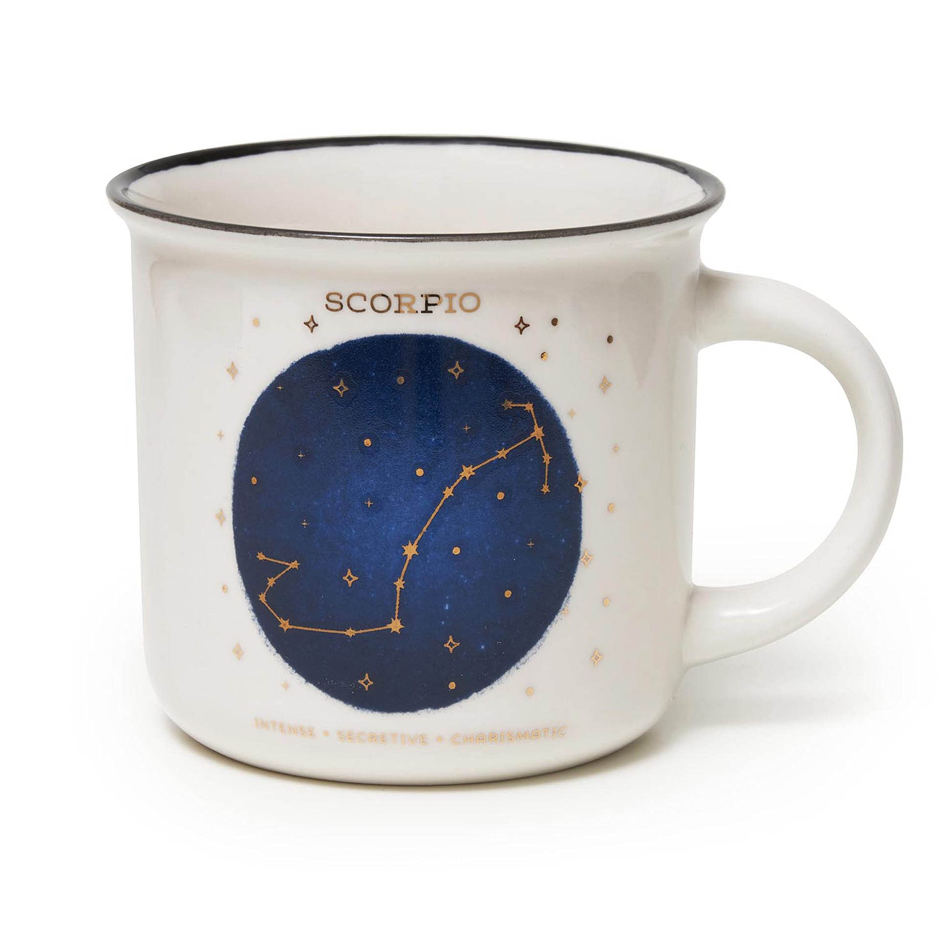 LEGAMI - Count Your Lucky Stars, Scorpio Mug, Porcelain Mug, New Bone China, Gold Laminated Zodiac Sign, Dishwasher Safe, Capacity 350ml