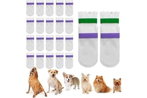 AGTIAAI 20PCS Disposable Dog Booties,Disposable Waterproof Dog Boots for Paw Protection Foot Covers for Cats Shoes Self-Adhesive Adjustable Straps(Velcro Strap L)