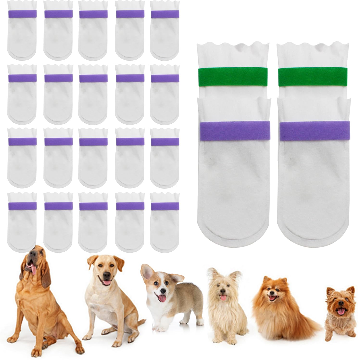 Photo 1 of 20PCS Disposable Dog Booties,Disposable Waterproof Dog Boots for Paw Protection Foot Covers pfor Cats Shoes Self-Adhesive Adjustable Straps(Velcro Strap L)