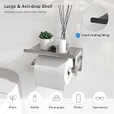 susswiff Self Adhesive Toilet Paper Holder with Phone Shelf - Silver view 2