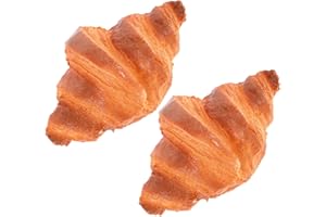 Garneck 2pcs Pu Croissant Bread Model Realistic Faux Bakery Display Props for Kitchen Home Décor
