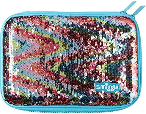 Smiggle Sparkle Hardtop Pencil Case - with Rainbow Reversible Sequins