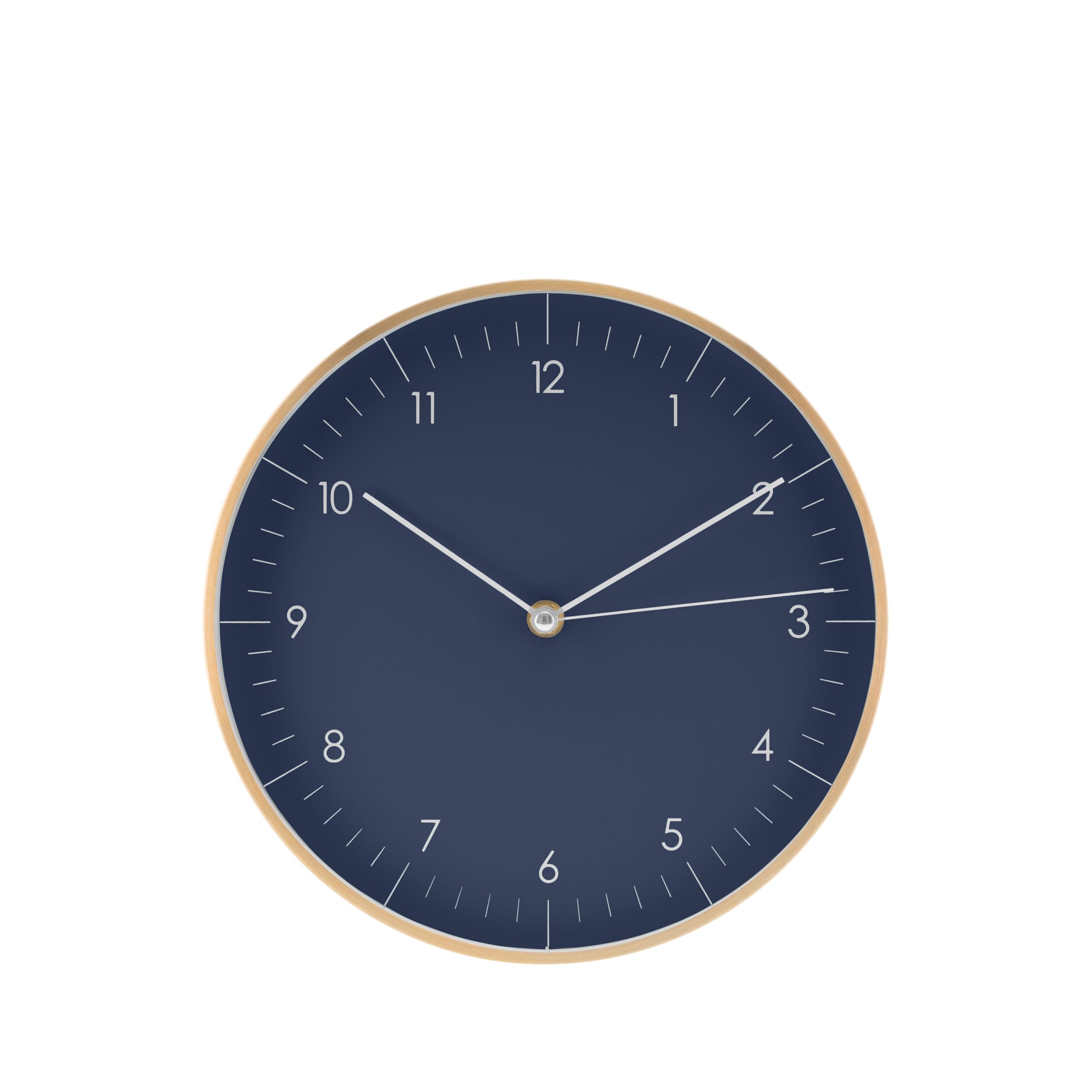 Photo 1 of LUUK LIFESTYLE Modern Quartz Wall Clock with Silent Movement, Scandinavian Design, Kitchen and Living Room Clock, Gift idea, Trendy Home Decor, 10 inch, in Dark Blue and Gold