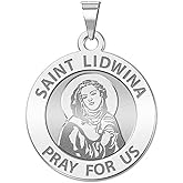 PicturesOnGold.com Saint Lidwina Religious Medal - 2/3 Inch Size of Dime, Sterling Silver
