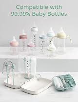 Momcozy 7-in-1 Bottle Brush Set Green Silicone Nipple Straw Drying Rack view 4