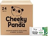 The Cheeky Panda 100% Bamboo Facial Cleansing Wipes Unscented 25 Wipes 24 Pack