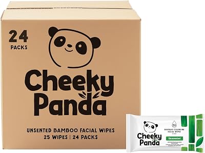 The Cheeky Panda 100% Bamboo Facial Cleansing Wipes Unscented 25 Wipes 24 Pack