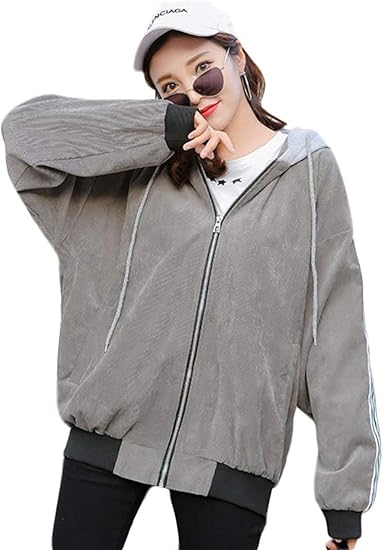 Amazon Yunhen スタジャン レディース コーデュロイ ジャケット Ma 1 フード付き ブルゾン カジュアル 切り替え ジャンパー ファッション プリント アウター 袖ライン 秋 冬 コート ジャケット 通販